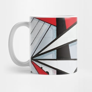 Black, White and Red Geometric Hand Drawing Mug